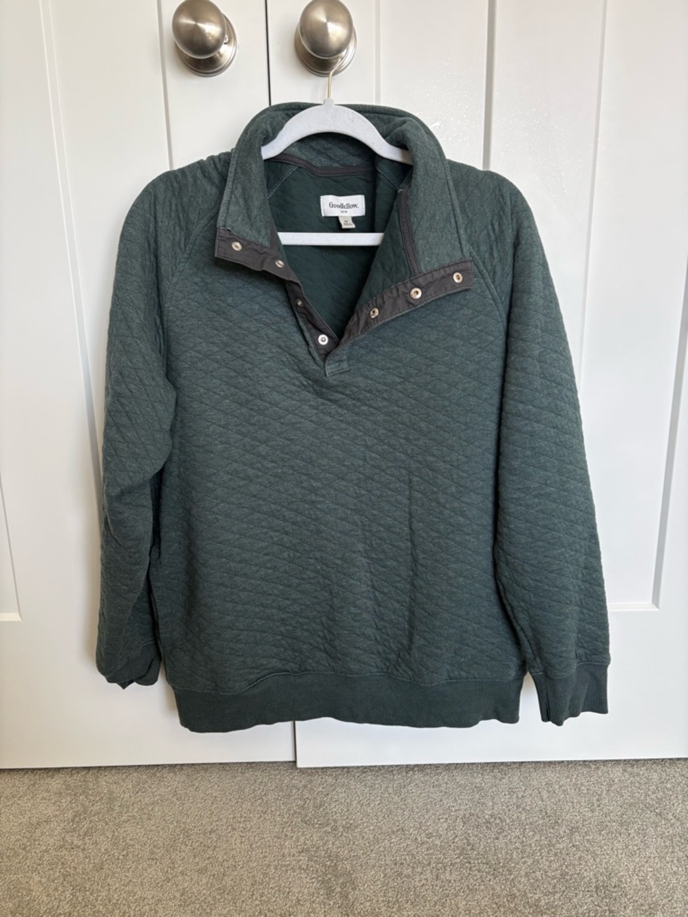 Goodfellow & Co Quilted Dark Green Zip-Neck Men's Sweater
